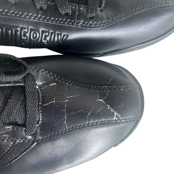 BUTTERFLY Lezoline Low Top Tennis Shoes US 12 EU 49 Black Leather Ping Pong - Picture 10 of 10